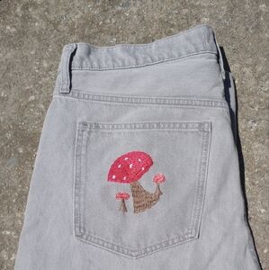 Mushroom Jeans, Madewell Jeans Women's The Perfect Vintage Jean, Embroidered